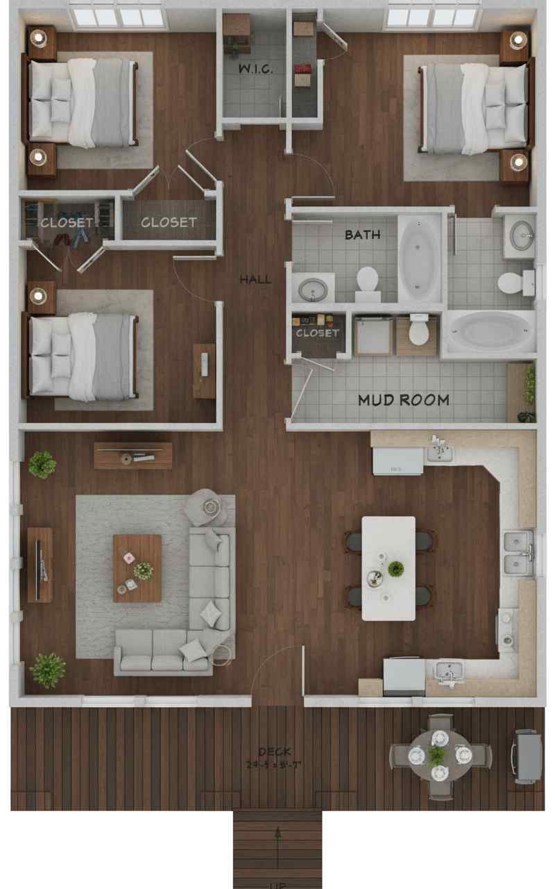 Floor Plan 3D Isometric Render - Image 4