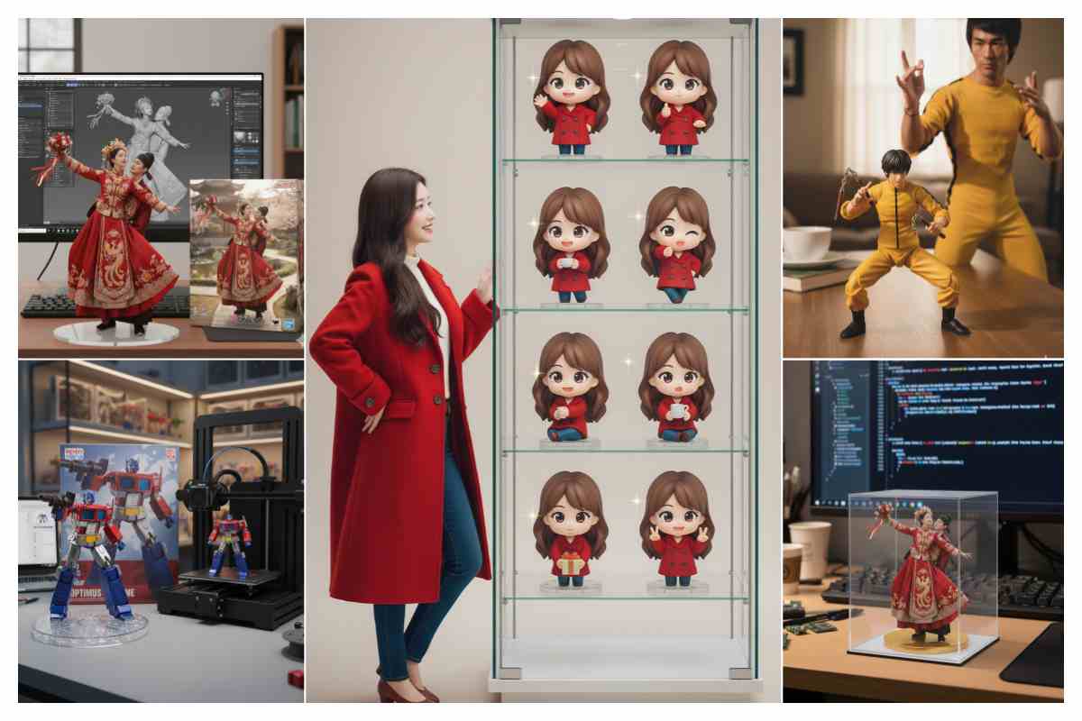 Cute 3D Figurine Display - Image 1